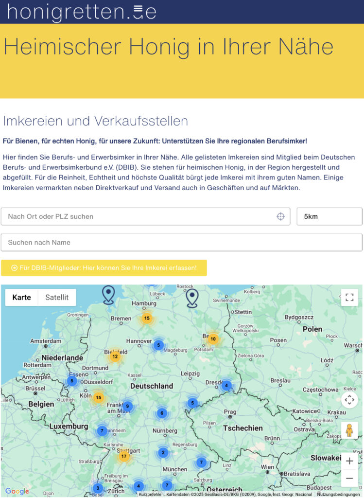 Screenshot Honigretten.de
